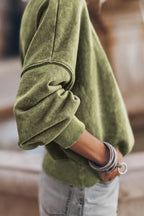 Mock Neck Dropped Shoulder Sweatshirt (3)