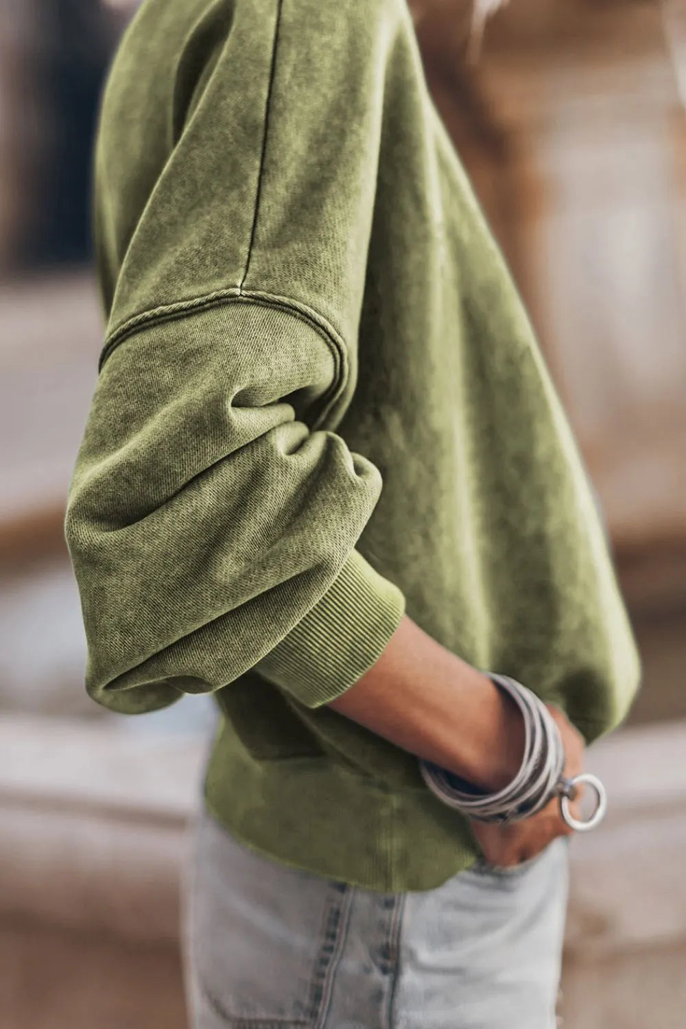 Mock Neck Dropped Shoulder Sweatshirt (3)
