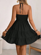 Smocked Halter Neck Tiered Dress (27)