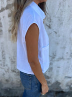 Full Size Textured Button-front Sleeveless Shirt Plus (19)