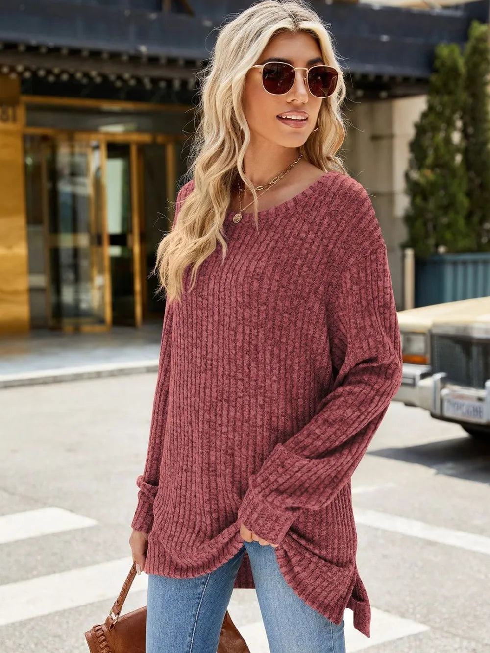 Round Neck Long Sleeve T-shirt (6)