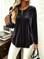 Velvet Long Sleeve Ruched Top (2)