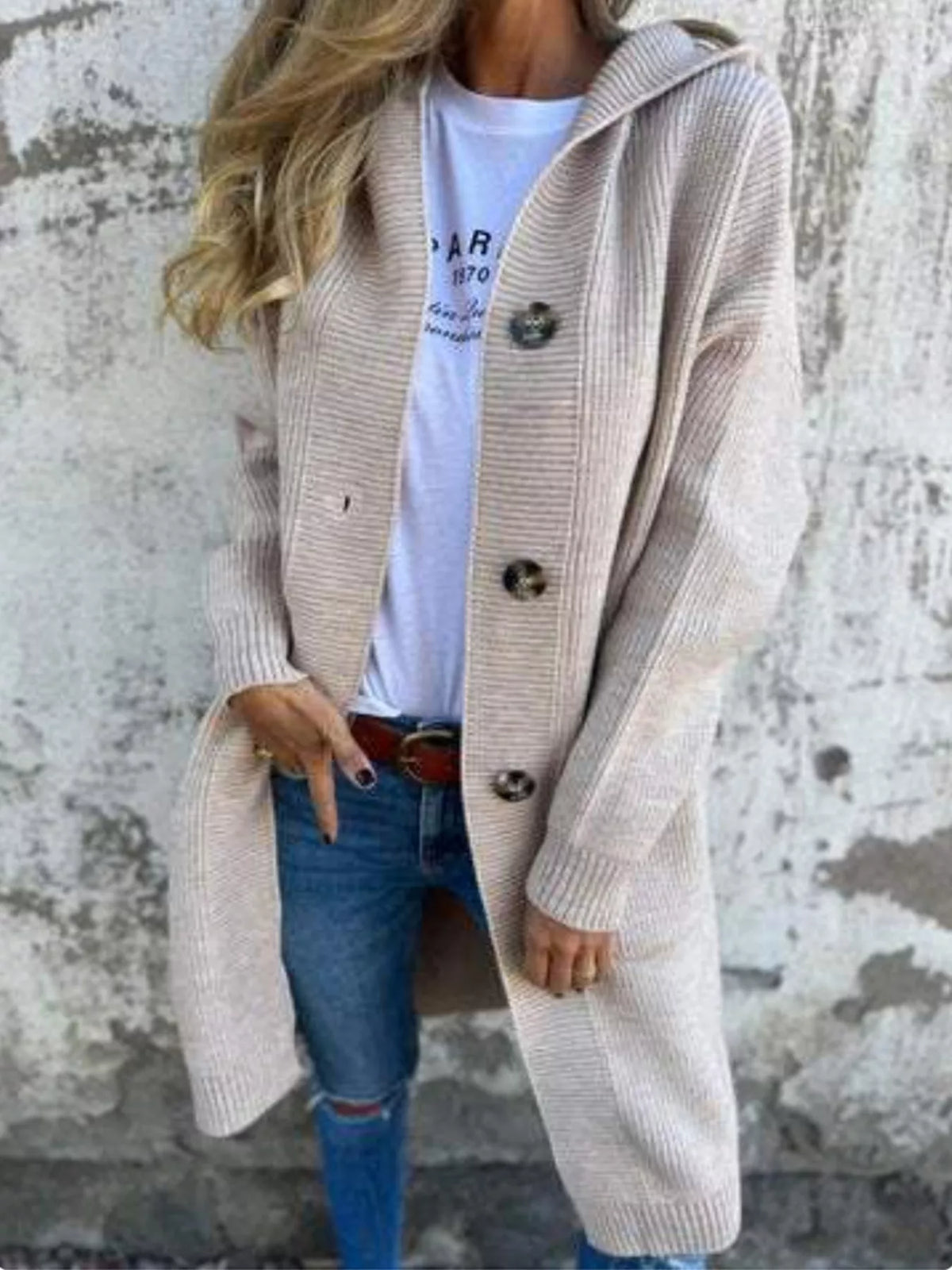 Full Size Button-down Hooded Cardigan Plus (5)