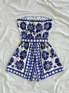 Strapless Tie Waist Romper (3)
