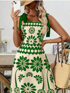 Floral Print Tie-shoulder Midi Dress (10)