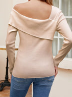 Asymmetrical One Shoulder Knit Top (9)