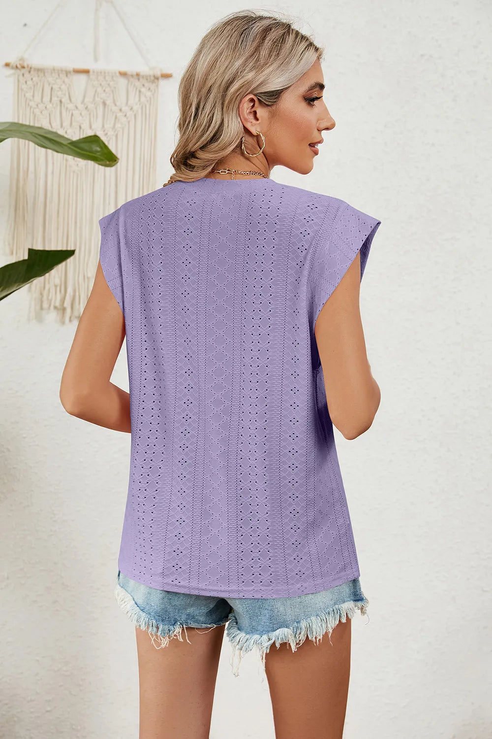 Eyelet Round Neck Tank (15)