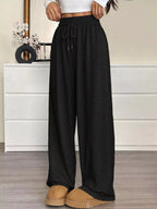 High-waisted Wide-leg Pants Drawstring (2)