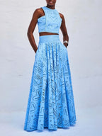Eyelet Lace Top Maxi Skirt Set (2)