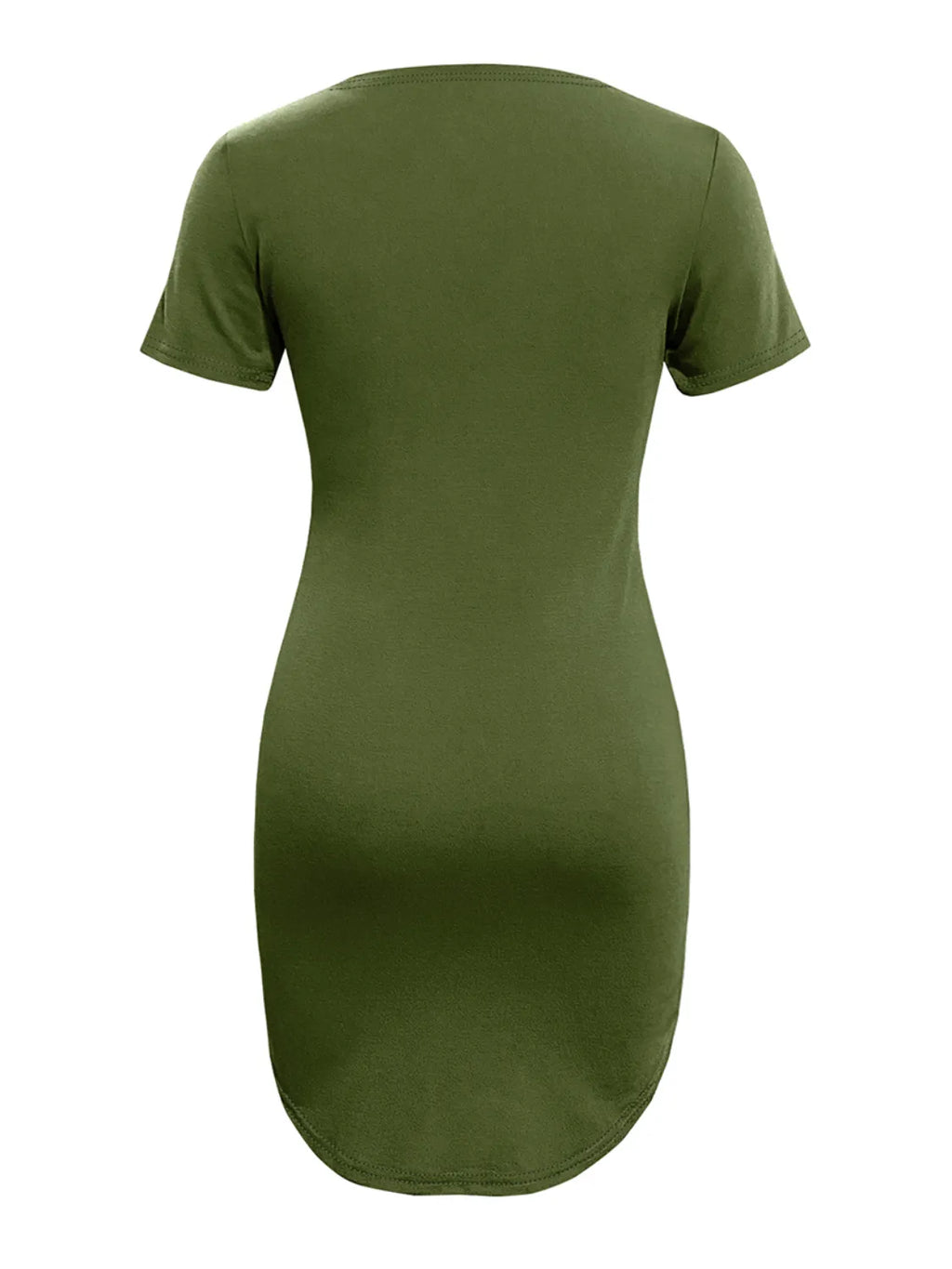 Round Neck Short Sleeve Mini Tee Dress (8)
