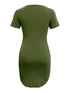 Round Neck Short Sleeve Mini Tee Dress (8)