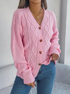 Cable-knit Long Sleeve Cardigan (3)
