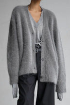 Fuzzy Button Down Long Sleeve Cardigan (6)