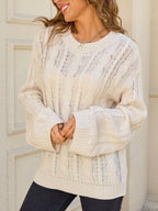Cable Knit Long Sleeve Sweater (20)