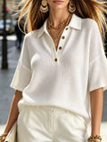 Half Button Waffle Knit Polo Shirt (7)
