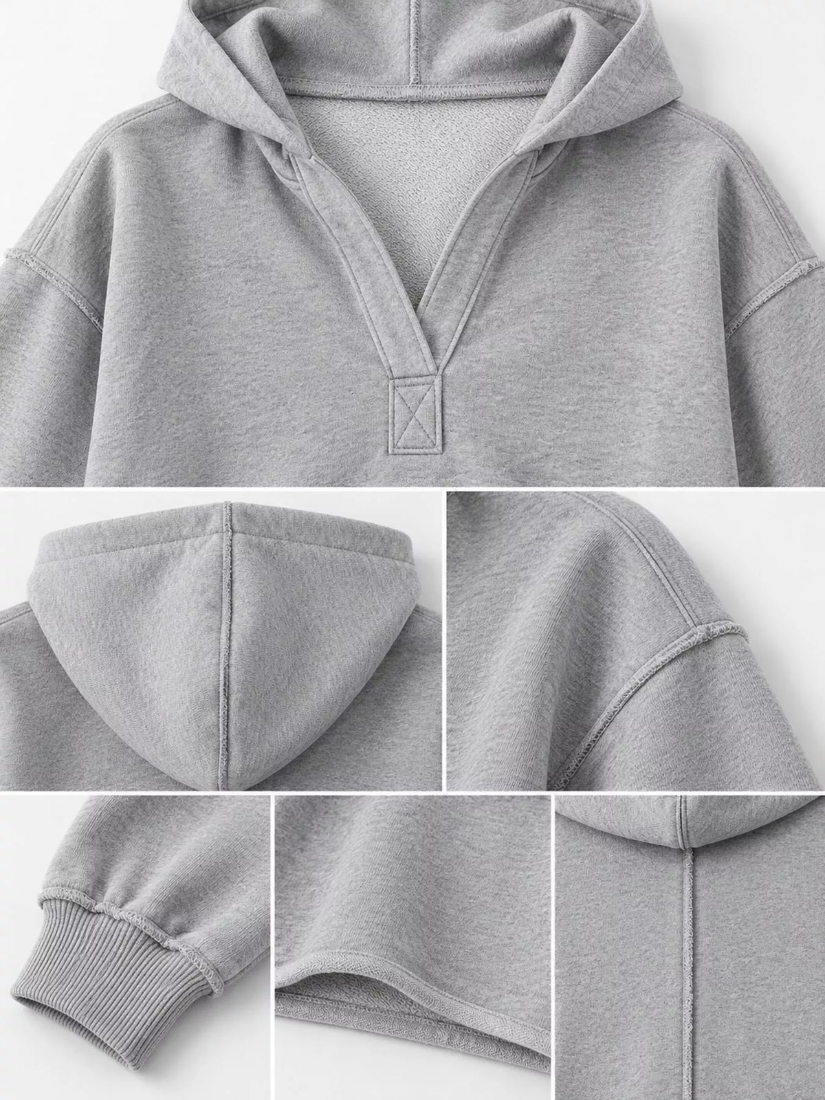 Dropped Shoulder Cropped Hoodie (15)