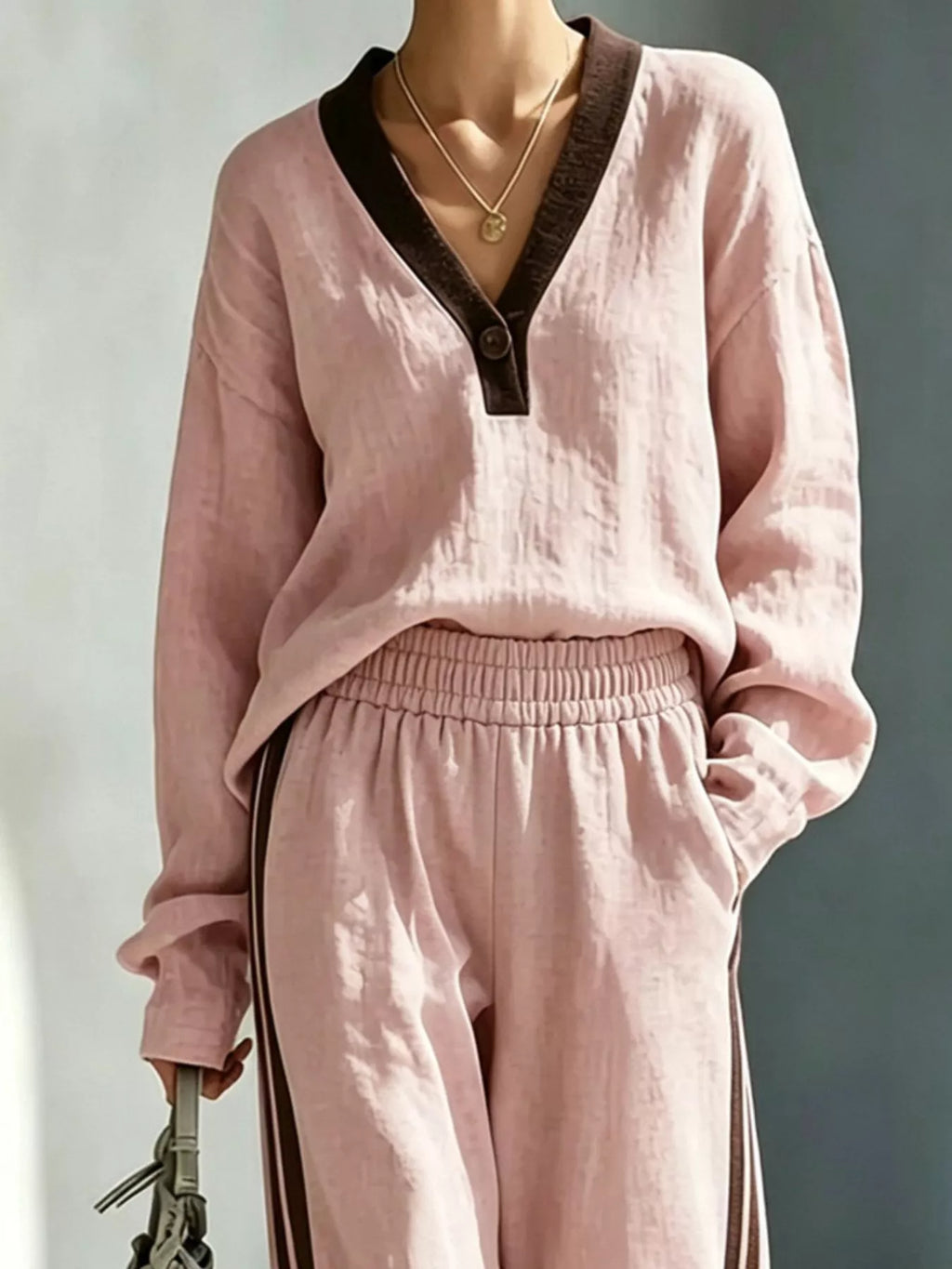 Long Sleeve Top Side-striped Joggers Set (5)