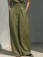Full Size Turtleneck Sleeveless Top Wide Leg Pants Set Plus (18)