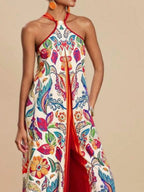 Printed Halter Wide-leg Jumpsuit (3)