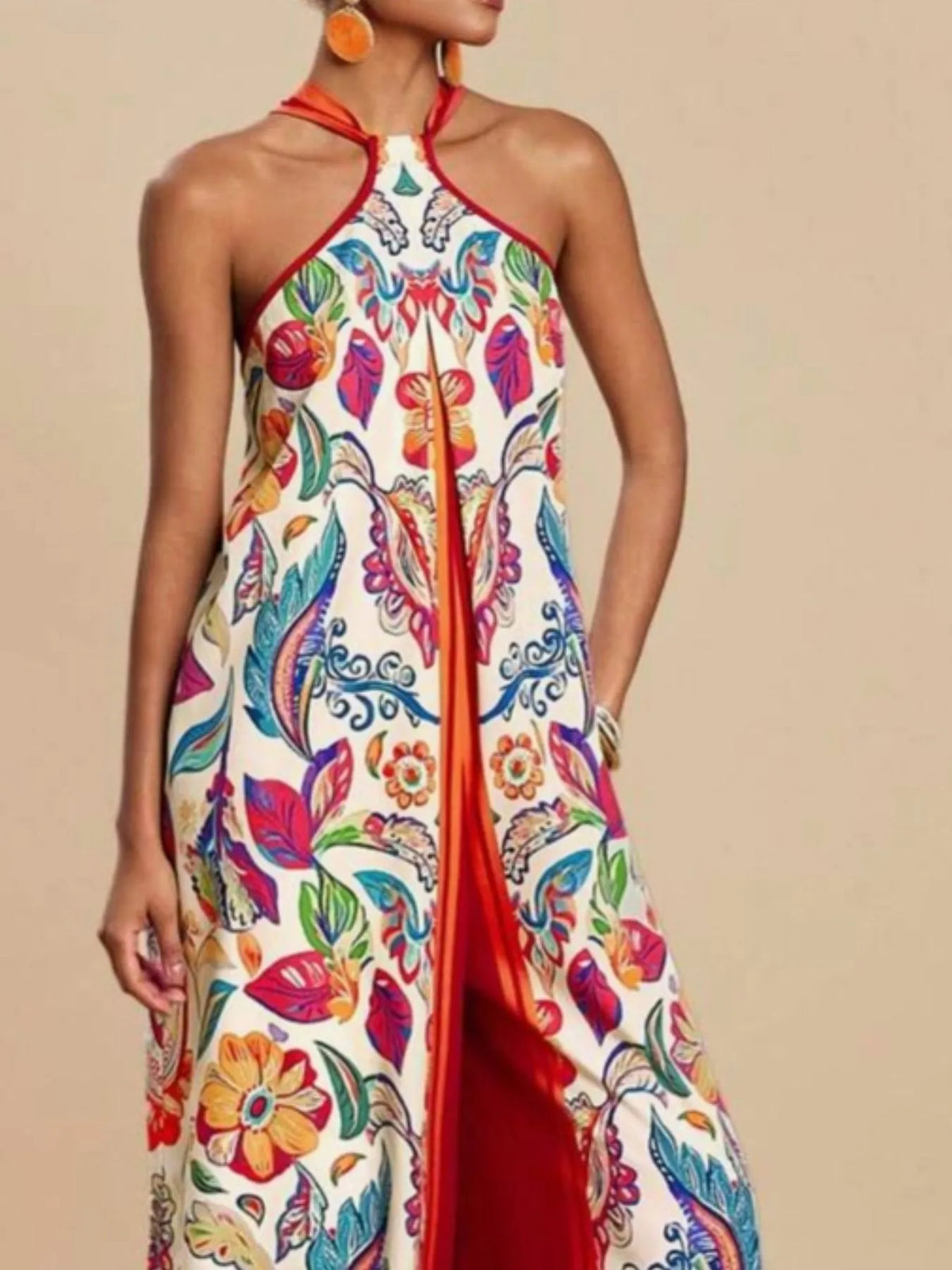Printed Halter Wide-leg Jumpsuit (3)