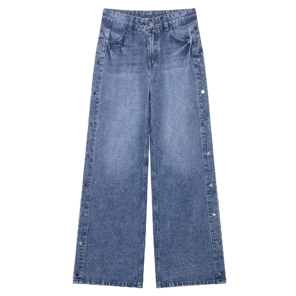 High Waist Baggy Straight Trousers Jeans photo 4