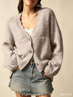 V-neck Button-down Knit Cardigan (12)