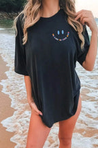 Letter Graphic Round Neck Short Sleeve T-shirt (2)