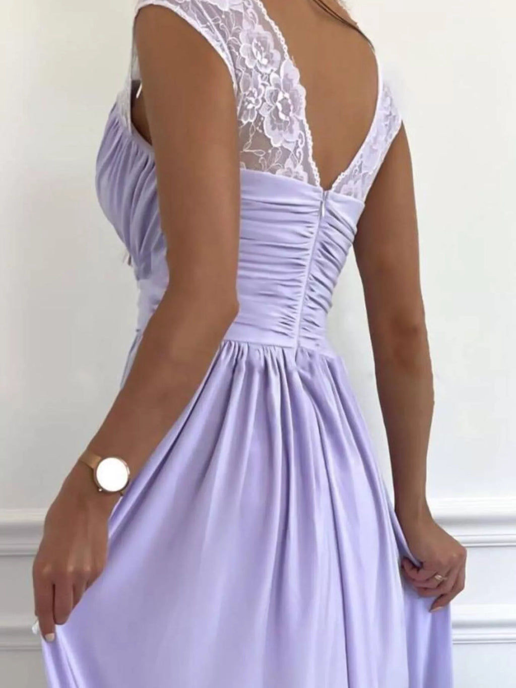 High Slit Lace Detail Maxi Dress (7)