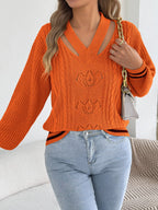 Cutout Cable Knit Sweater (5)