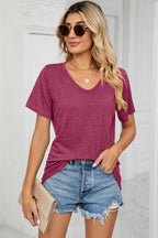 V-neck Short Sleeve T-shirt (23)