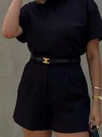 High-waisted Pleated Shorts (2)