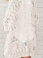 Openwork Open Front Lightweight Cardigan (9)