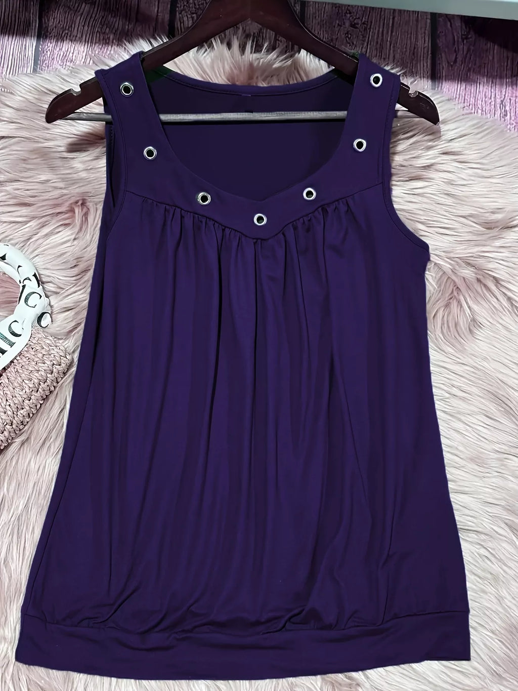 Eyelet Detail Ruched Tank (12)