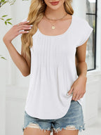 Pleated Front Scoop Neck T-shirt (23)