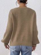 Bow-tie Sleeve V-neck Sweater (5)