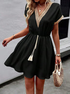 V-neck Short Sleeve Mini Dress (7)