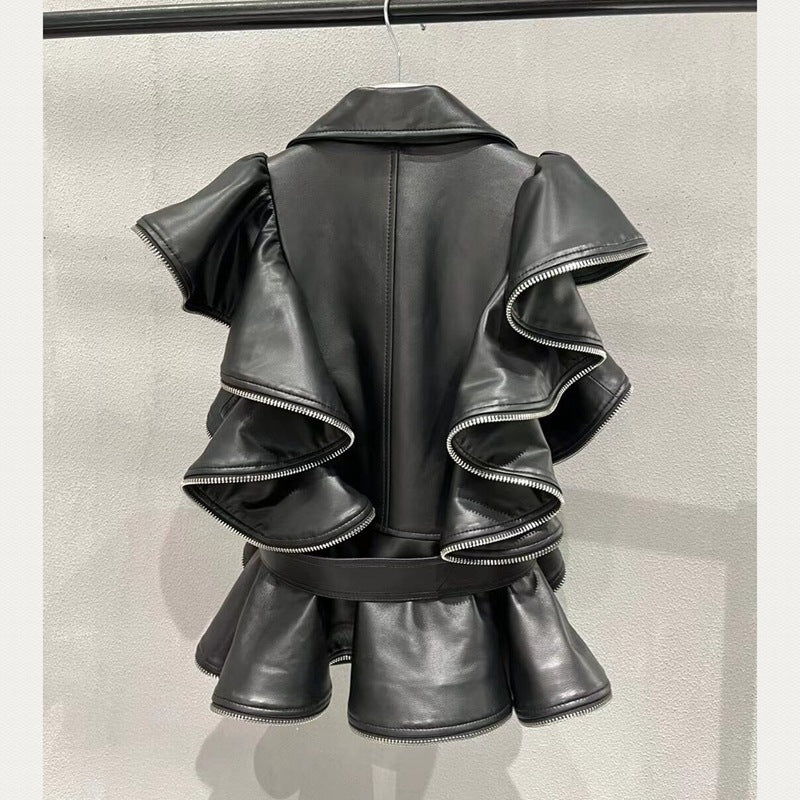Sheepskin Leather Vest Heavy Work Coat photo 7