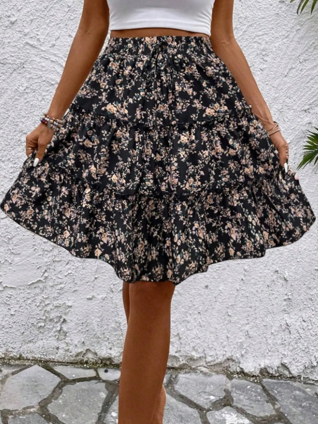 Floral Print Midi Skirt (14)