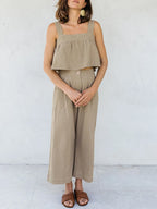 Square Neck Wide Strap Top Pants Set (9)