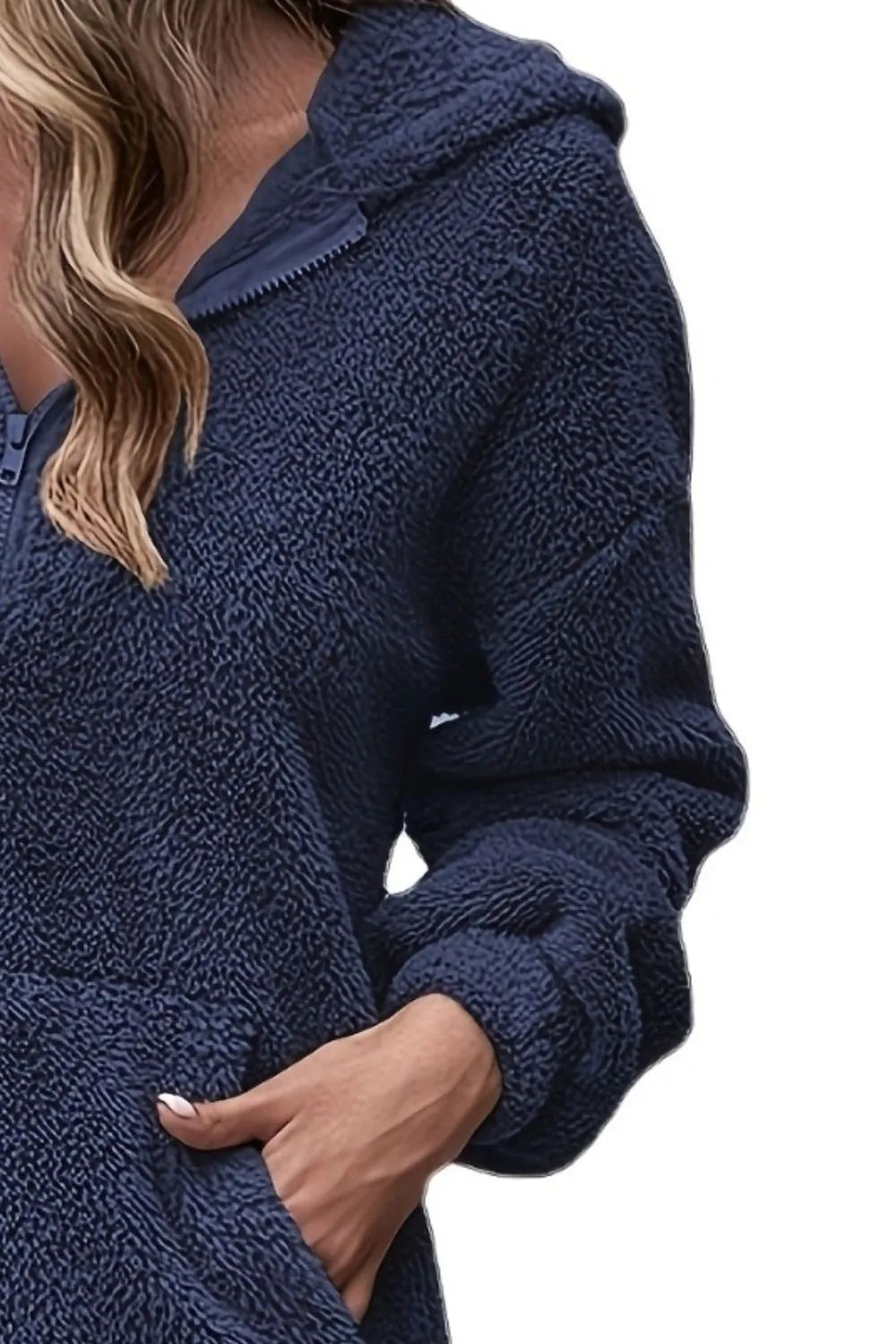 Half Zip Dropped Shoulder Oversized Hoodie (12)