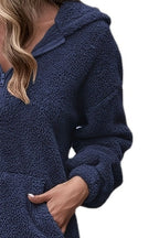 Half Zip Dropped Shoulder Oversized Hoodie (12)
