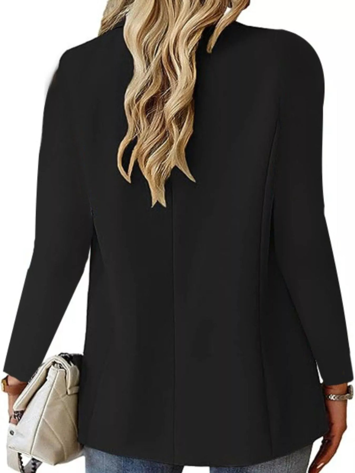 Lapel Collar One Button Blazer (9)
