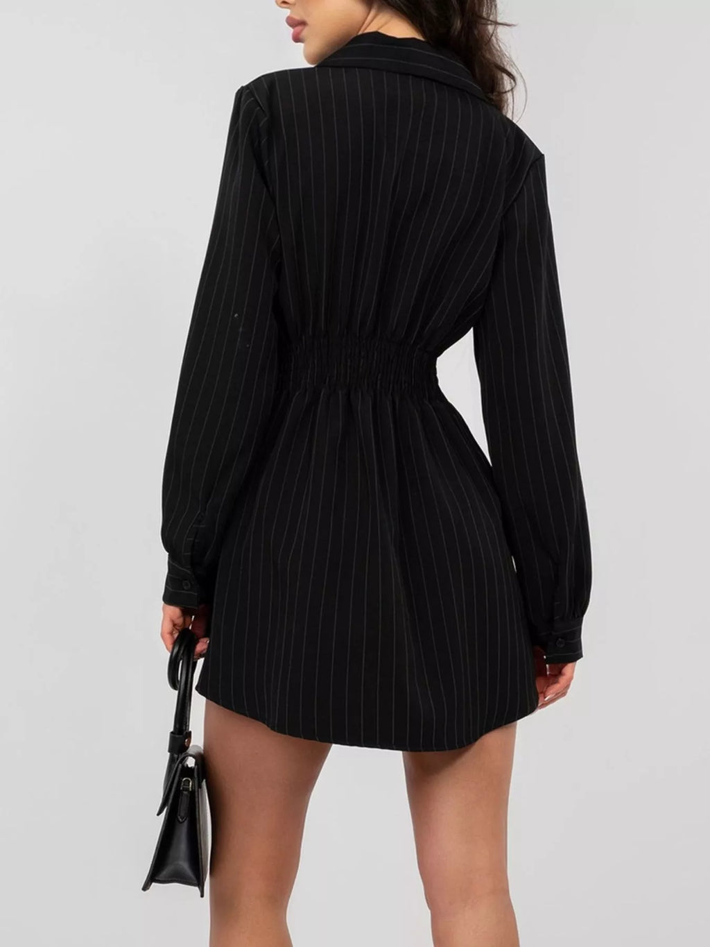 Striped Button-down Mini Dress (8)