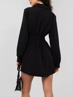 Striped Button-down Mini Dress (8)