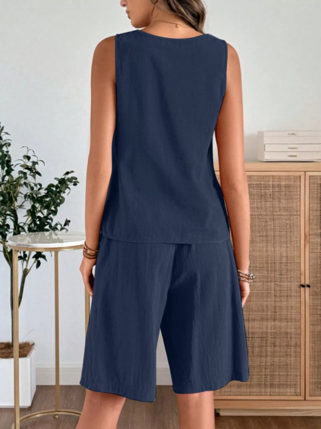Round Neck Tank Shorts Set (10)