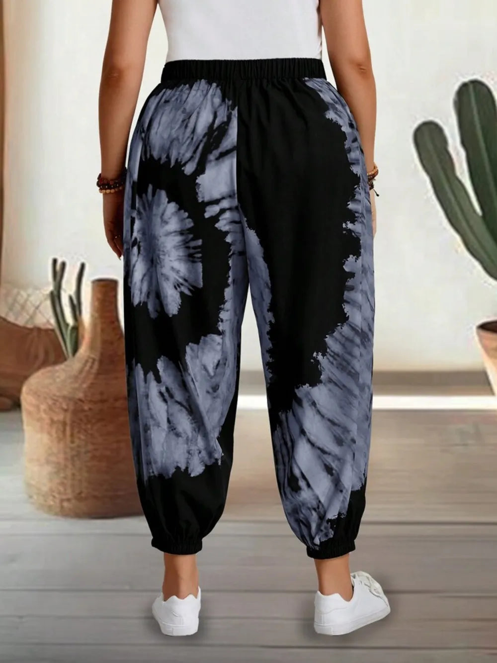 Tie-dye Elastic Waist Pants (8)