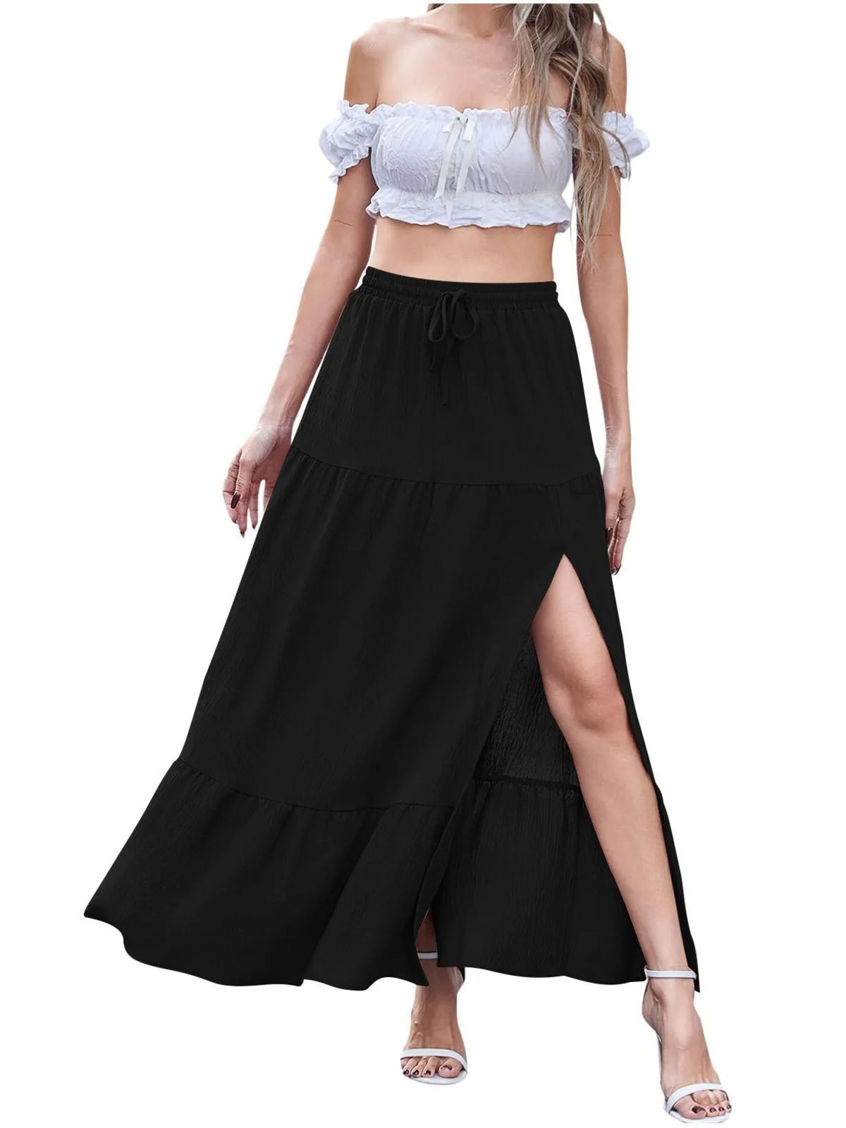 Full Size Slit Maxi Skirt Plus (4)