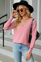 V-neck Lantern Sleeve T-shirt (19)