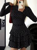 Long Sleeve Ruffled Hem Mini Dress