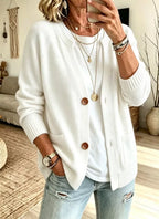 Full Size Button Up Raglan Sleeve Cardigan Plus